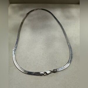 Sterling silver 20” herringbone necklace.